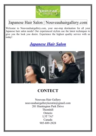Japanese Hair Salon  Nouveauhairgallery.com