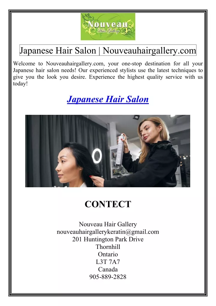 japanese hair salon nouveauhairgallery com