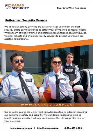 Securing Warehouses, Protecting Assets Karas Security - Your Trusted Partner for Warehouse Security Guards and Advanced