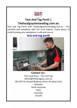 Test And Tag Perth  Thelocalguystestandtag.com.au