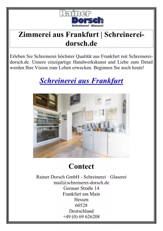 Zimmerei aus Frankfurt  Schreinerei-dorsch.de