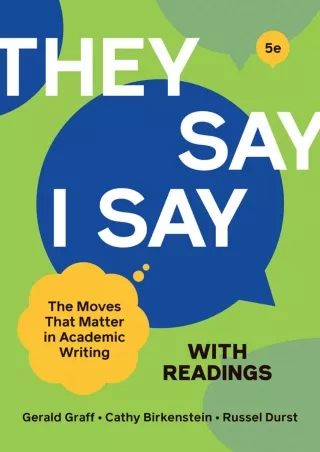 PDF/READ 'They Say / I Say' with Readings