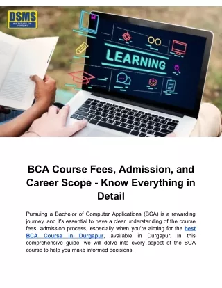 BCA Course Fees, Admission, and Career Scope - Know Everything in Detail