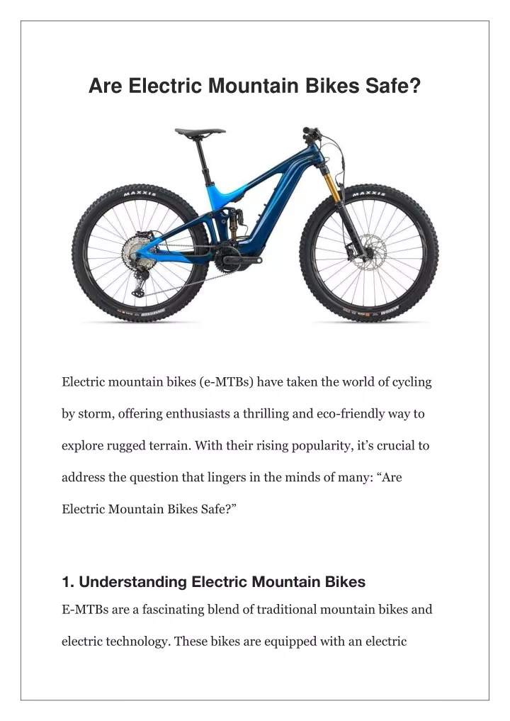 are electric mountain bikes safe