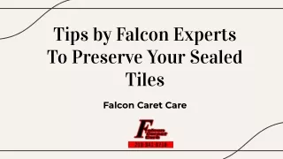 Tips by Falcon Experts To Preserve Your Sealed Tiles