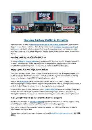 Flooring Factory Outlet -  Croydon