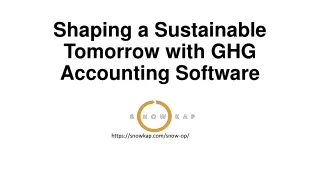 Shaping a Sustainable Tomorrow with GHG Accounting Software