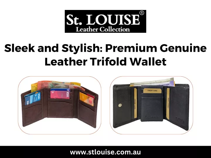 sleek and stylish premium genuine leather trifold