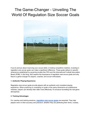 The Game-Changer - Unveiling The World Of Regulation Size Soccer Goals