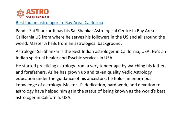 best indian astrologer in bay area california