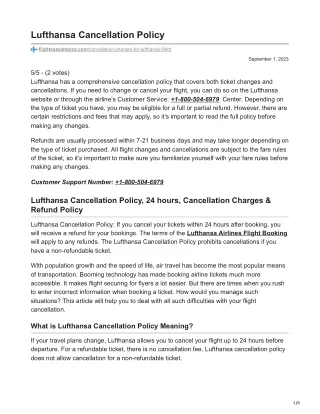 lufthansa cancellation policy