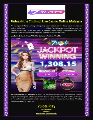 Unleash the Thrills of Live Casino Online Malaysia