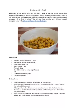 Chickpeas with a Twist!