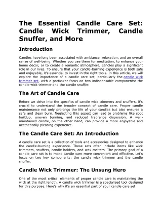 the essential candle care set candle wick trimmer
