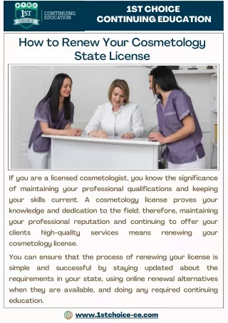 How to Renew Your Cosmetology State License - 1st Choice CE