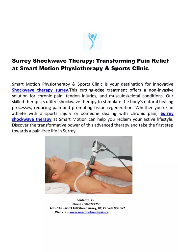 surrey shockwave therapy transforming pain relief
