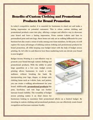 Benefits of Custom Clothing and Promotional Products for Brand Promotion