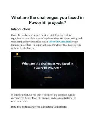 what are the challenges you faced in power