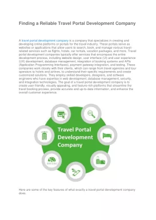 finding a reliable travel portal development