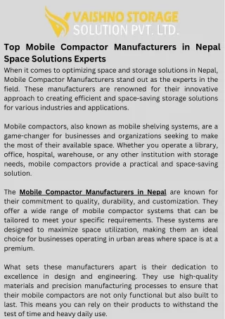 Mobile Compactor Manufacturers in nepal