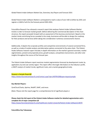 global patient intake software market size