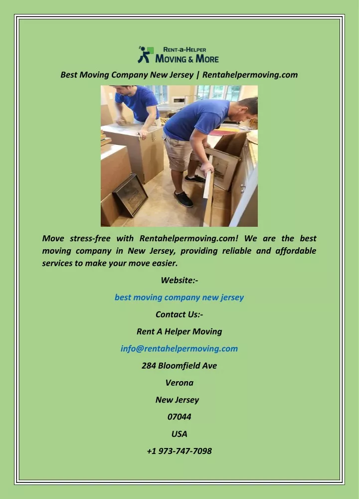 best moving company new jersey rentahelpermoving