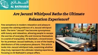 Are Jacuzzi Whirlpool Baths the Ultimate Relaxation Experience (1)