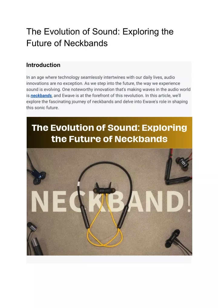 the evolution of sound exploring the future