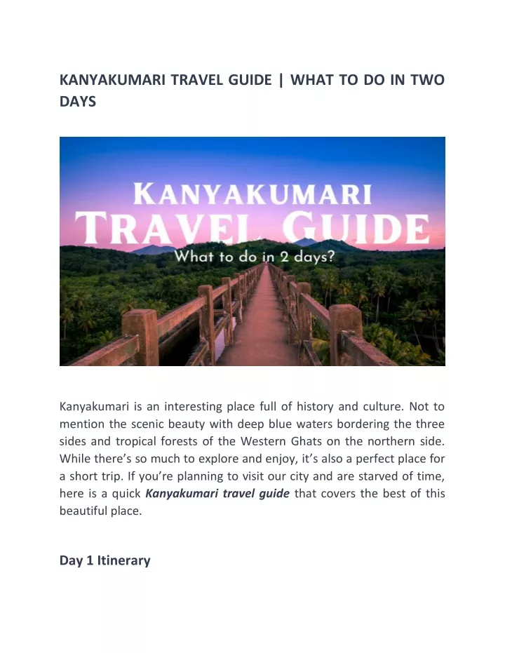 kanyakumari travel guide what to do in two days