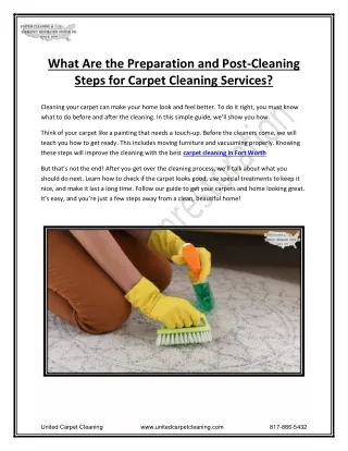 What Are the Preparation and Post-Cleaning Steps for Carpet Cleaning Services
