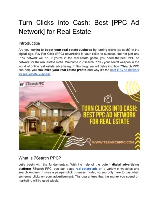 Turn Clicks into Cash_ Best [PPC Ad Network] for Real Estate