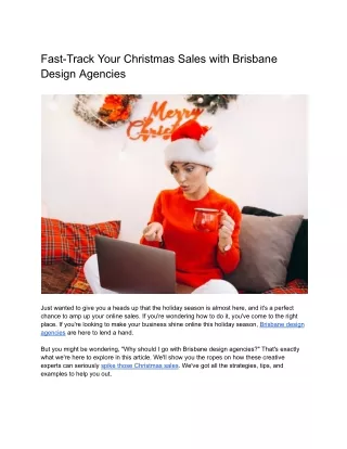 Fast-Track Your Christmas Sales with Brisbane Design Agencies