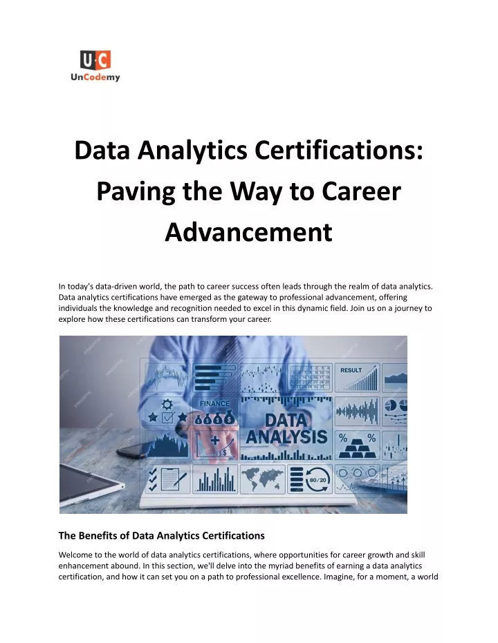 data analytics certifications paving