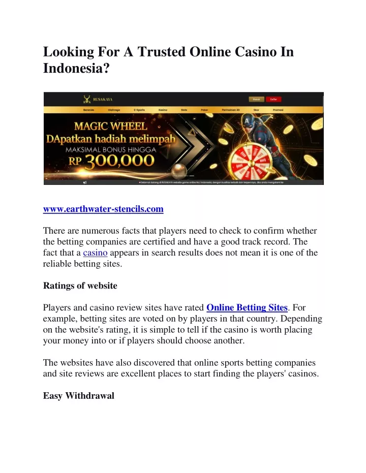 looking for a trusted online casino in indonesia