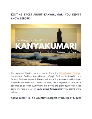 3 Facts About Kanyakumari We Bet You Didn’t Know