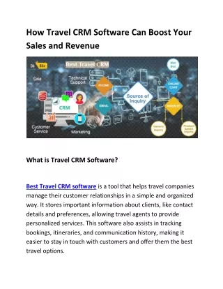 How Travel CRM Software Can Boost Your Sales and Revenue