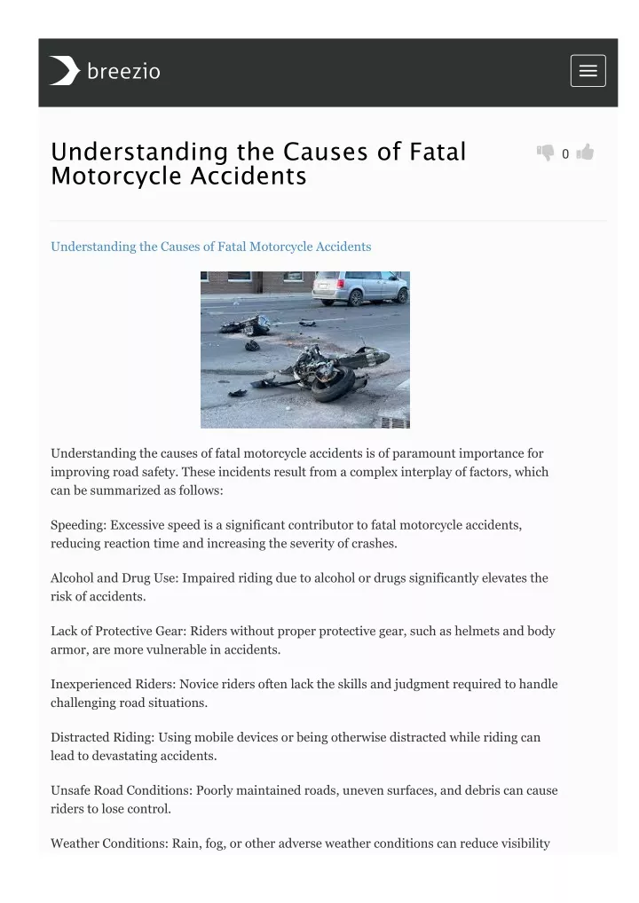 understanding the causes of fatal motorcycle