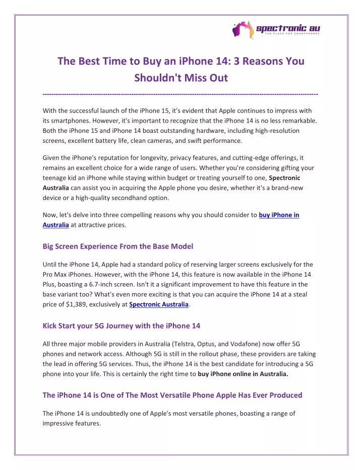 the best time to buy an iphone 14 3 reasons