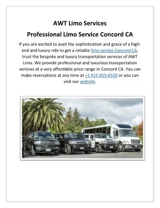 Professional Limo Service Concord CA