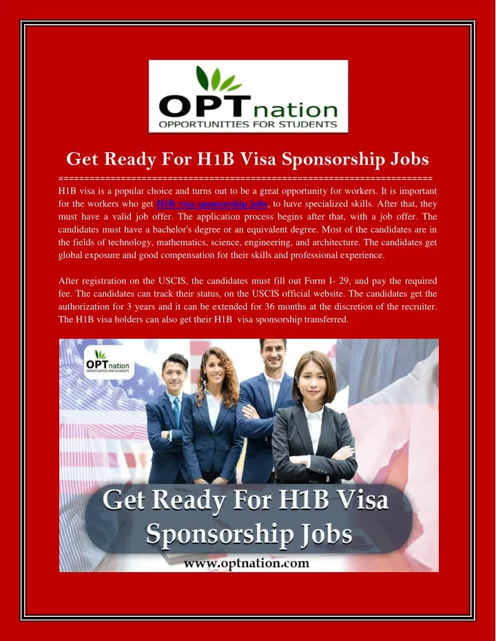 get ready for h1b visa sponsorship jobs h1b visa