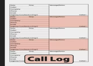 DOWNLOAD️ BOOK (PDF) Call Log: Phone Message Book with Space for Over 500 Records (Phone Calls, Voicemails & Messages Tr