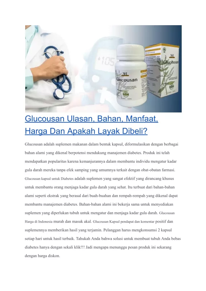 glucousan ulasan bahan manfaat harga dan apakah