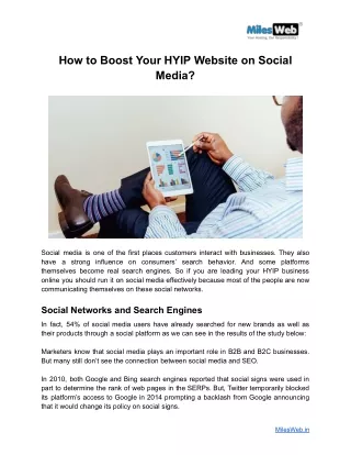 How to Boost Your HYIP Website on Social Media