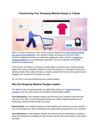 Transforming Your Shopping Website Design in 5 Steps