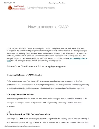 How to become a CMA?