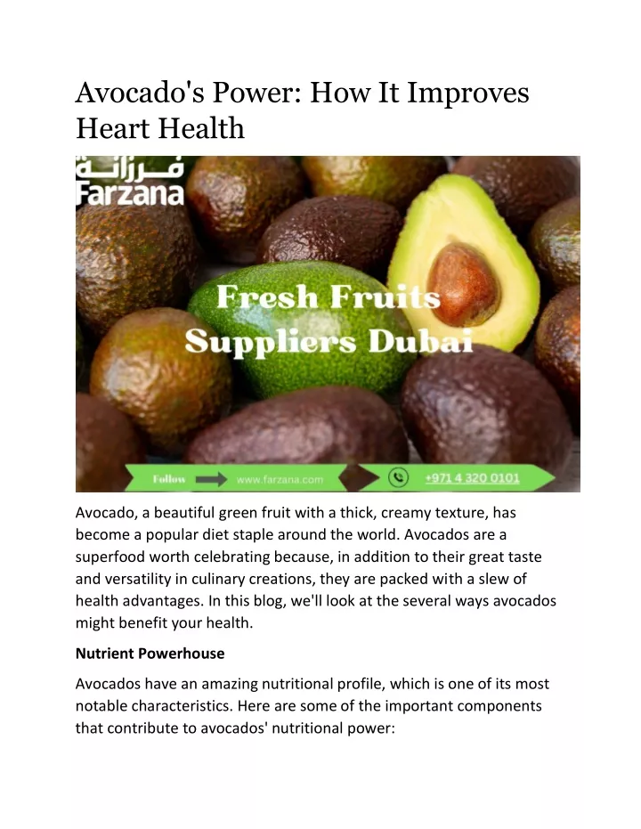 avocado s power how it improves heart health