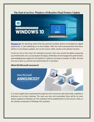 The End of an Era: Windows 10 Reaches Final Feature Update