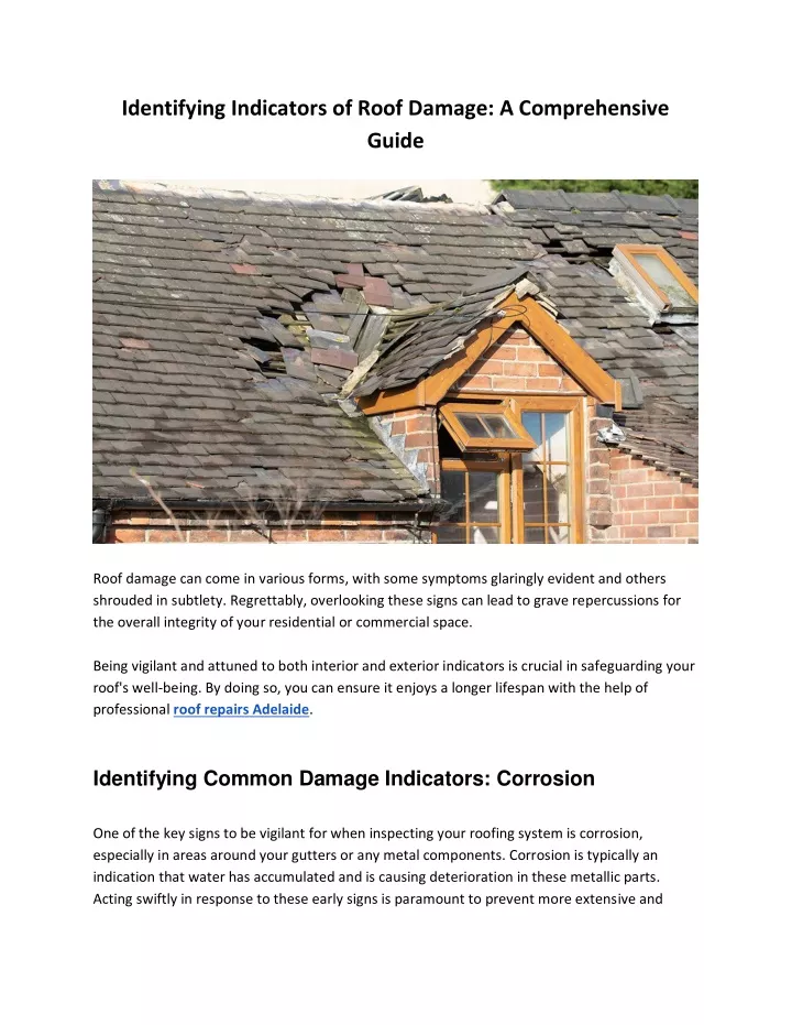 identifying indicators of roof damage