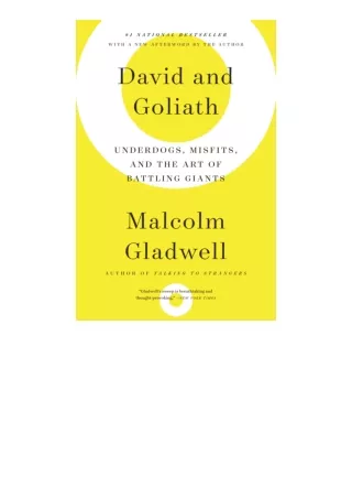 Download PDF David And Goliath Underdogs Misfits And The Art Of Battling Giants