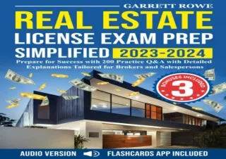 FREE READ (PDF) Real Estate License Exam Prep Simplified 2023-2024: Prepare for Success with 200 Practice Q&A with Detai